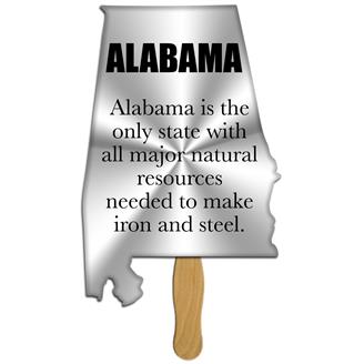 BF-AL - Alabama State Shape Hand Fan