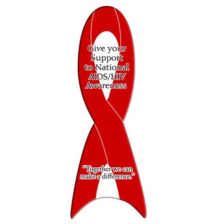 BMR-61 - AiDS / HIV Awareness Red Ribbon Bookmark