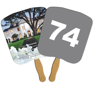 DSWFA-7 - Bread Slice Auction Sandwiched Hand Fan Full Color