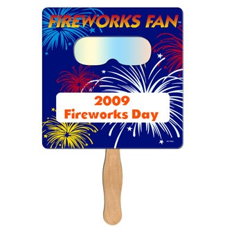 FSF-50 - Square Hand Fan with Fireworks Film