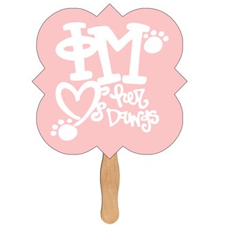 LF-105 - Square Clover Hand Fan Full Color (2 Sides)