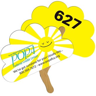 LFA-35 - Cloud Auction Hand Fan Full Color