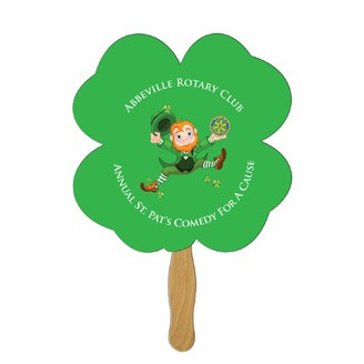 EZX-119 - Clover Hand Fan Full Color (1 Side)