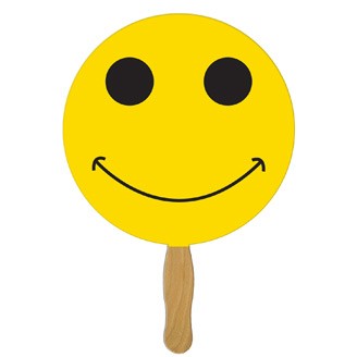 EZX-39 - Smiley Face Hand Fan Full Color (1 Side)