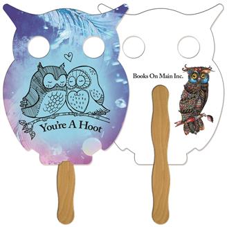 LF-163 - Owl Hand Fan Full Color (2 Sides)