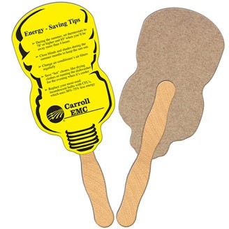 RS-68 - Neon Lightbulb Recycled Hand Fan