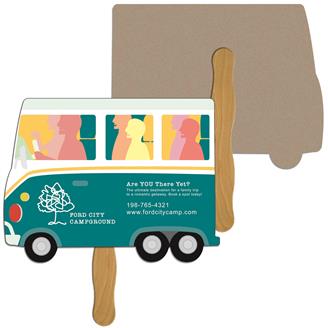 RS-159 - Parcel Truck Square Recycled Hand Fan