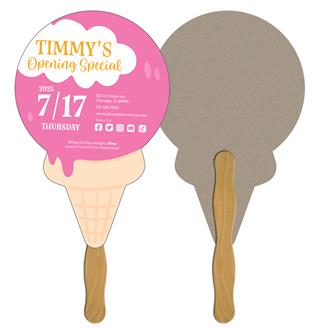 RS-176 - Ice Cream Recycled Hand Fan