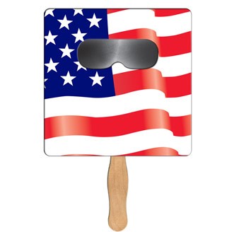 SSF-70 - Square Flag Sun Shade Hand Fan