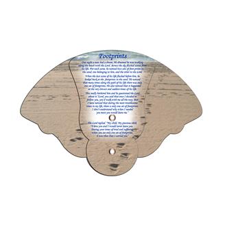 WEF-802 - Footprints Inspirational Expandable Hand Fan Full Color Stock Graphic