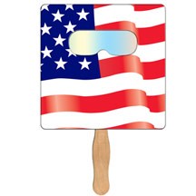 Square Flag Hand Fan with Fireworks Film