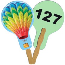 Balloon/Light Bulb Auction Hand Fan Full Color