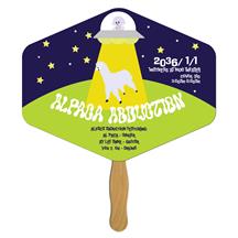 Hexagon Hand Fan Full Color (2 Sides) 9.5" X 7.5"