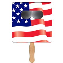 Square Flag Sun Shade Hand Fan